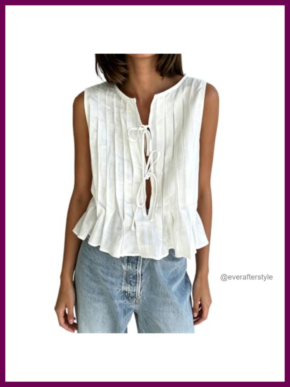 Women's Y2K Ruffle Tie Front Peplum Tank Top Sleeveless Summer Vest